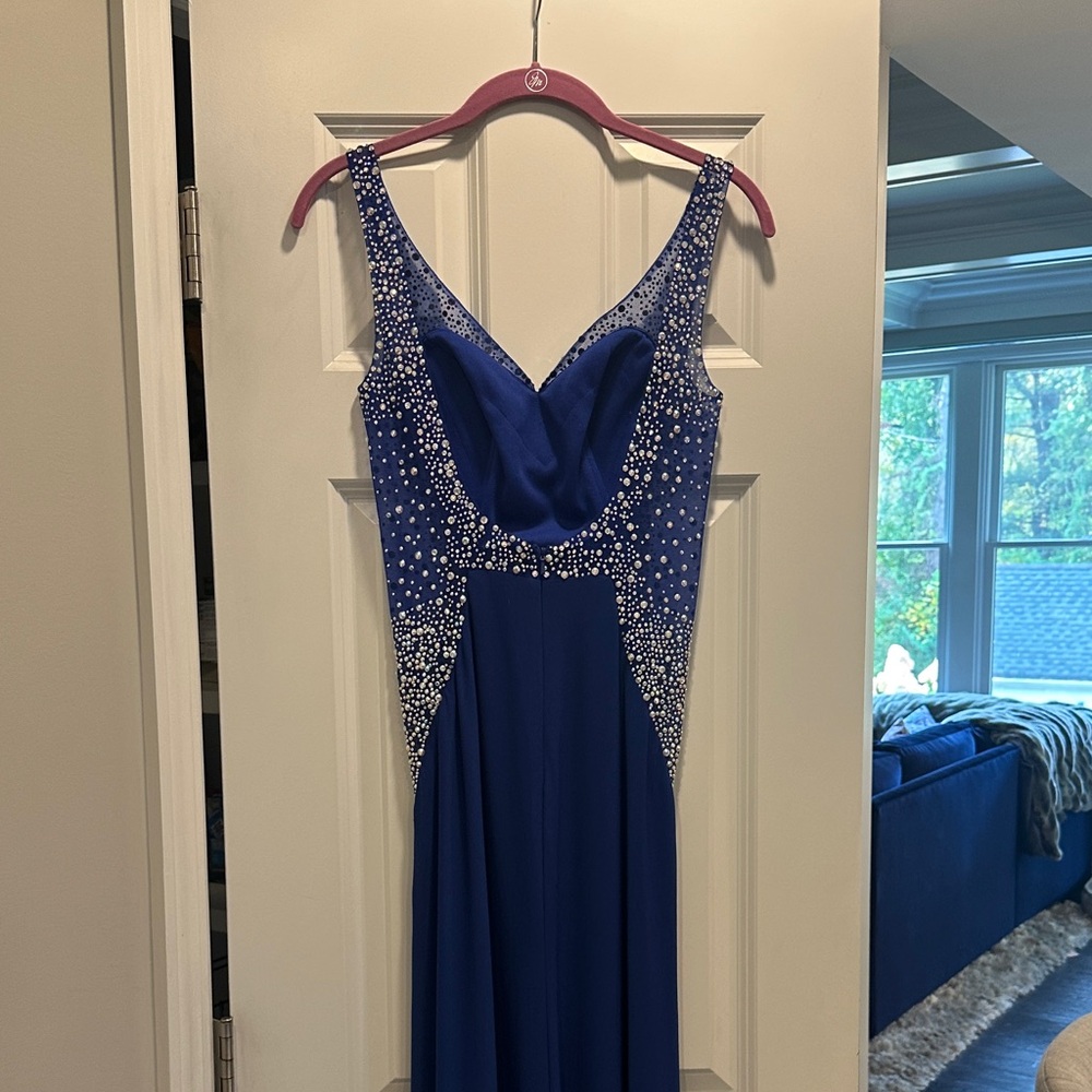 Jovani Elegant Blue Evening Gown worn once in perfect condition - Picture 8 of 13